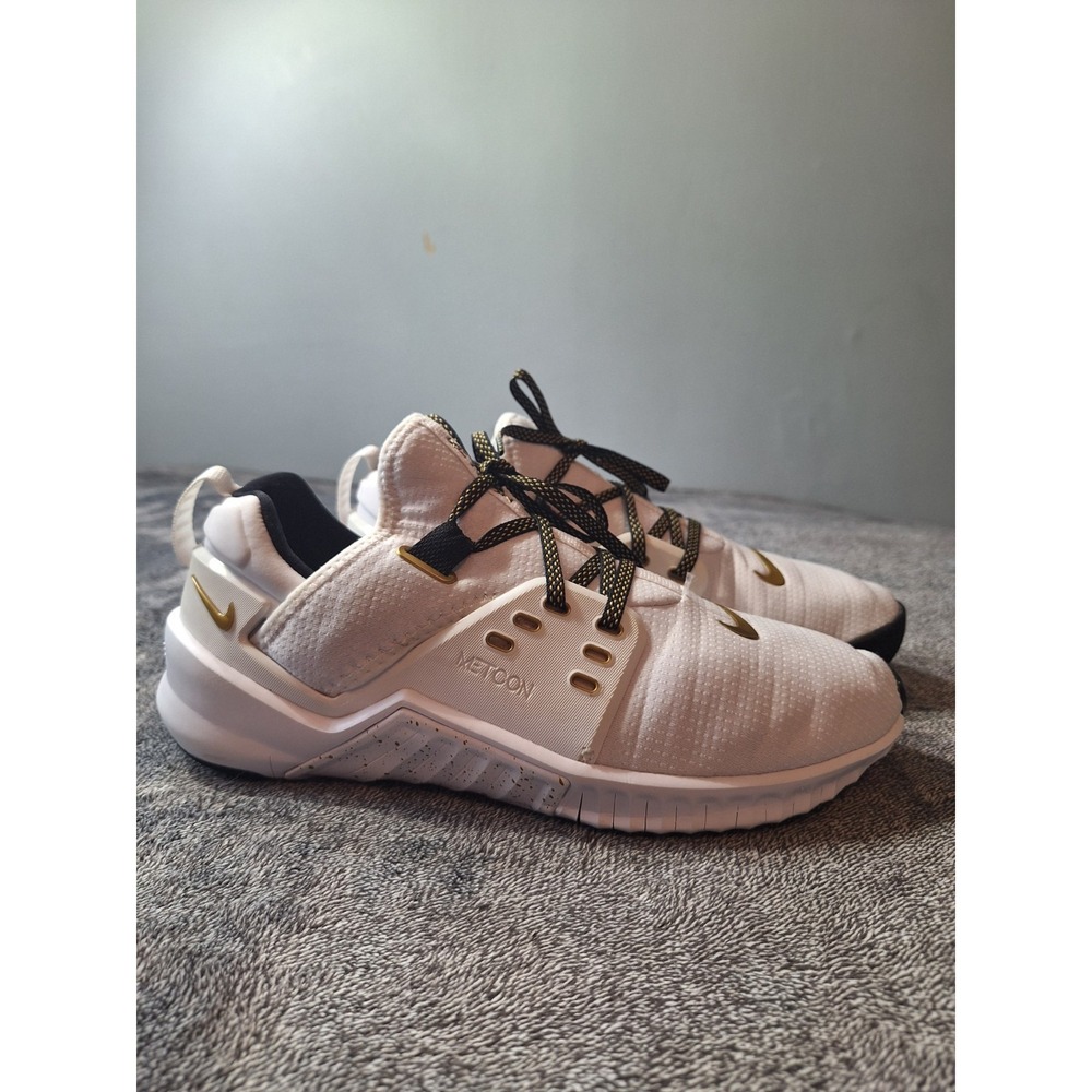 Nike Free X METCONS 2 Cross Training Sneaker‎ Shoes Womens 9 Wht Blk Gold...